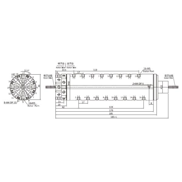16 Passage M5 port Electrical Pneumatic Rotary Union Joints