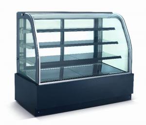 China Curved Glass Refrigerated Bakery Display Case , Bakery Refrigerator Showcase on sale