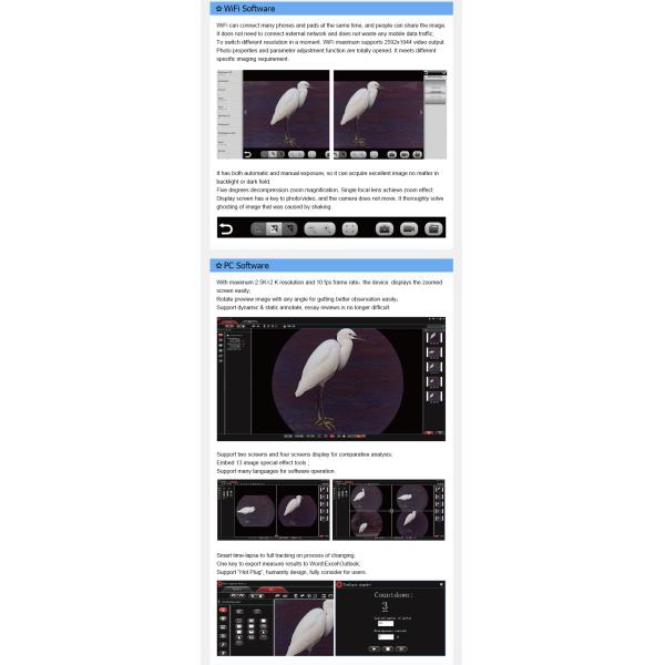 5.0M Resolution Portable Microscope Camera A59.4907 5.0mp With Manual Focus Knob