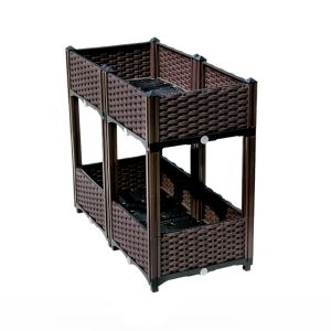 Balcony Rectangle Elevated Plastic Planter Box Three Dimensional Multi Layer