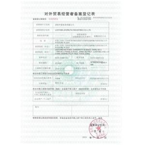 Luoyang Zhongtai Industries CO.,LTD Certifications
