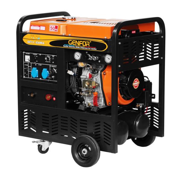 200A 7KW Diesel Compressor Welder Generator DC Charger 115PSI Pressure