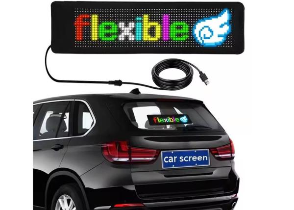 Quality Programmable DIY Scrolling Text 5V USB Wireless Control RGB Flexible LED Car Sign For Advertising for sale