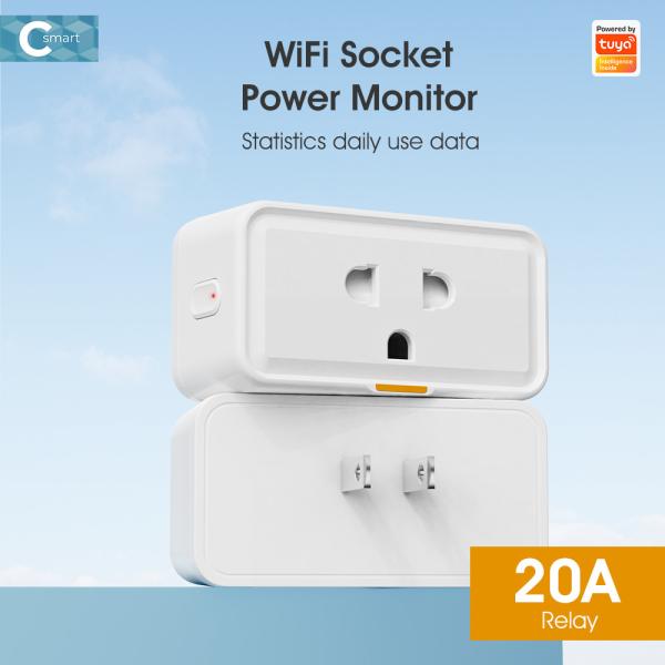 Tuya Smart Plug 16A WiFi Socket with Timing Power Monitor and Alexa Google Home Smart Life Integration for Smart Home Automation