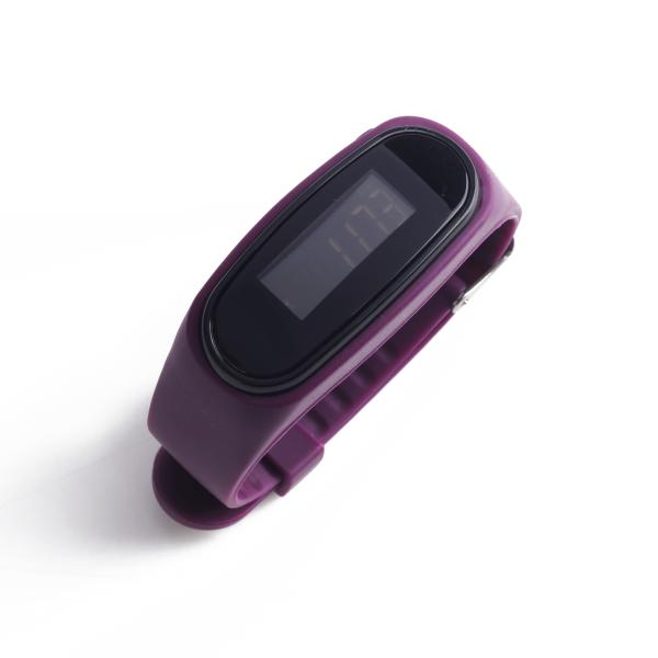 Silicone Strap Fitness Pedometer Watch With Preset Weight Step Count