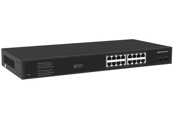 Quality 16 Port Gigabit Ethernet Switch Af/at Poe Switch AC 100-240V Power Input for sale