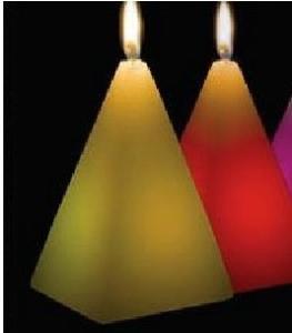 China 100% paraffin wax LED color changing candle with pyramid shape,decor candle on sale