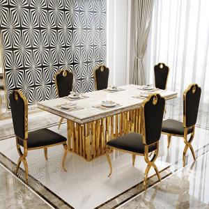China Marble Oversize Dining Table Luxury Rectangle Shape Medium Size on sale