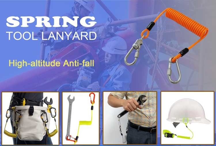 Flexible Scaffolding Spring Loaded Tool Lanyard with Loop and Hook