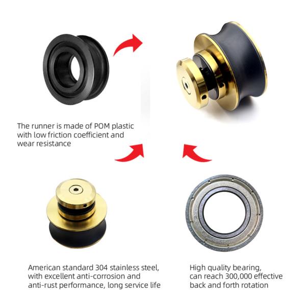 Sliding Golden Bathroom Fittings Accessories Kit for Door Satin/Polish/Matt Black Finish