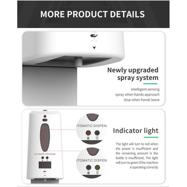 Touchless Infrared Body Temperature Measuring Hand Sanitizer Dispenser 1300 Capacity