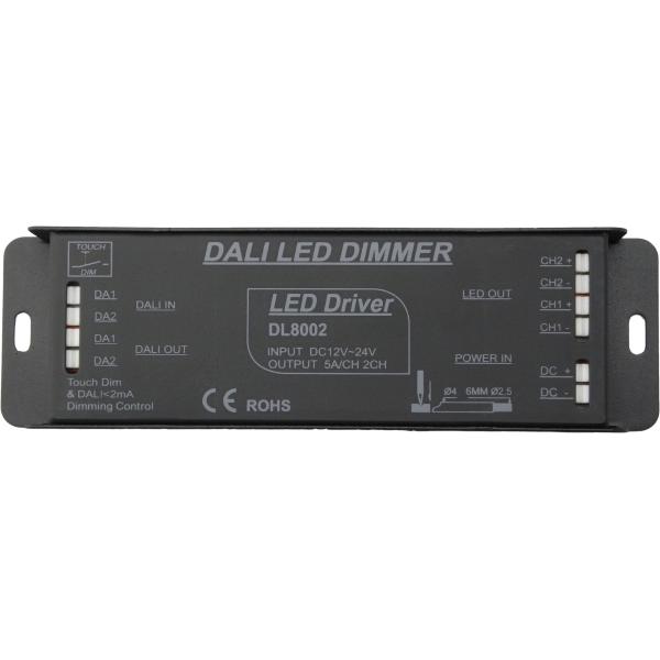 Aluminium Alloy Shell LED DALI Dimmer , Max 6A*2CH Output LED Driver Dimmer