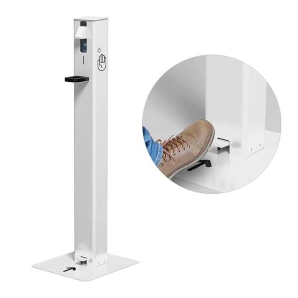 Quality Custom Touch Free Hands Wash Station Hands Free Foot Operated Sanitizer Dispenser Stand for sale