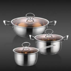 China Amazon TOP Seller 6 PCS Flat Bottom Cooking Pot Sets Sauce Pan Soup Pot Frying Pan Sets For Kitchen on sale