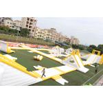 China Gaint Yellow And White Floating 0.9mm PVC Outdoor Inflatable Water Park Equipment OEM/ODM for sale