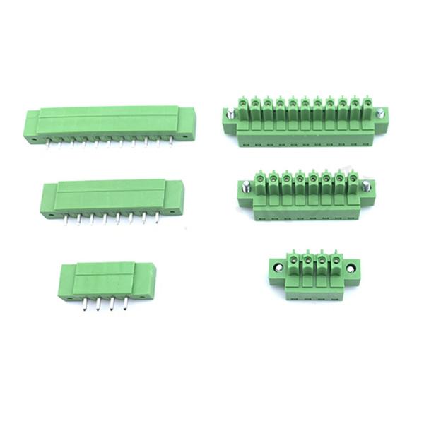 Quality 3.81mm Pitch PCB Screw Terminal Blocks Plug + Straight Angle Pin Header with Flange for sale