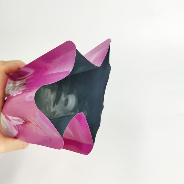 Flat Bottom Coffee Stand Up Pouch Glossy Finish Food Grade With Valve 250g