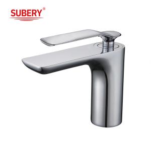 China Basin Faucets Chrome Modern Bathroom Sink Faucet Single Handle Washbasin Hot Cold Mixer Water Tap on sale