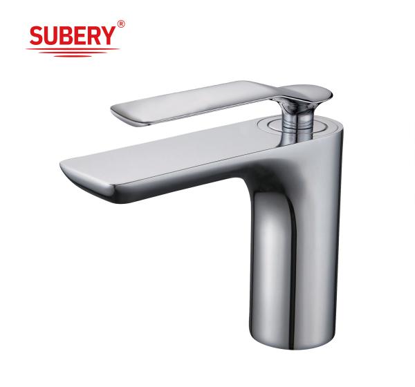 Quality Basin Faucets Chrome Modern Bathroom Sink Faucet Single Handle Washbasin Hot Cold Mixer Water Tap for sale