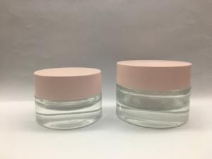 China Thick Bottom 30g 50g Cosmetic Glass Jar Plastic Lid Cream Containers on sale