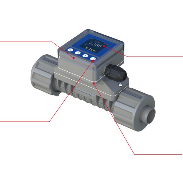 FL101 In-Line Ultrasonic Flow Meter with LCD Display for Clear and Easy Readings in Industrial Processes