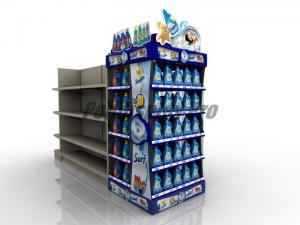 China Curved Shelf Sustainable End Cap Shelving For Promoting Laundry Detergent on sale