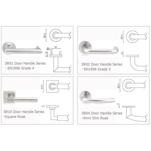 Optional Roses,Plates of Unity fire rated door handles