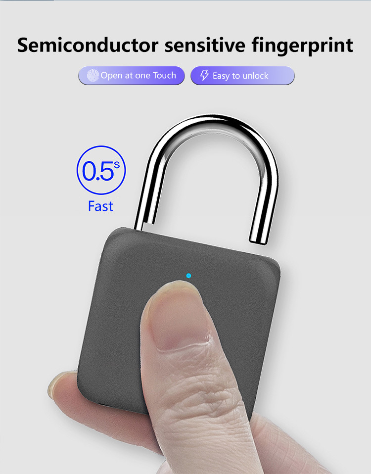 IP65 Smart Outdoor Padlock Mini Keyless Outdoor Fingerprint Padlock