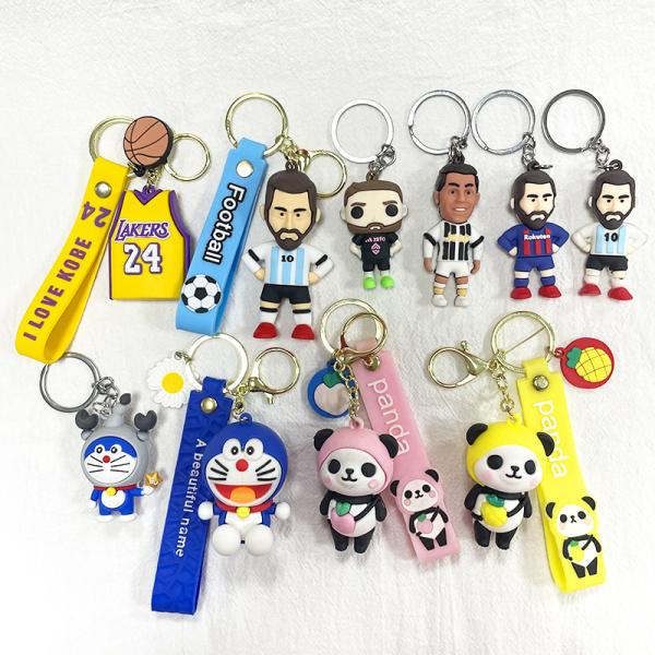 Promotional Business Gift Personalized 2D Keychains Custom 3D Soft PVC Rubber Keychain Plastic Key Chains