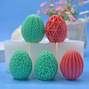 Wholesale 3D Easter Egg DIY Aromatherapy Candle Molds Egg Grid Vertical Wavy Cake Christmas Decoration from china suppliers
