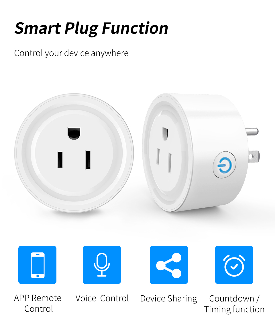 Tuya WIFI Plug Socket Smart Home US Wifi Smart Plug Socket