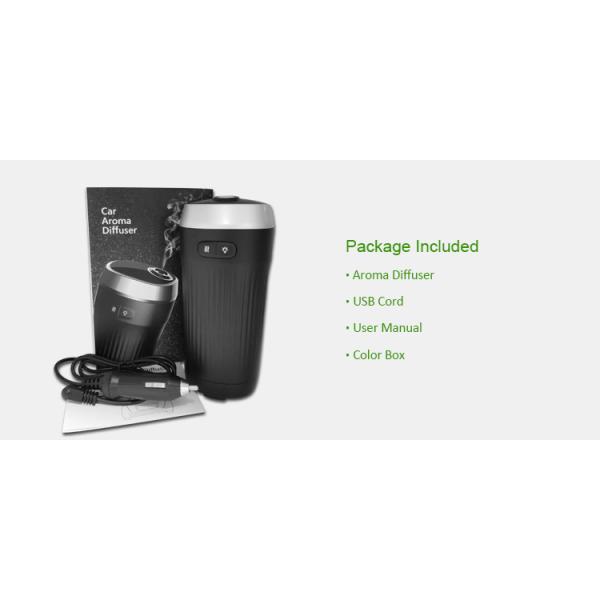 Black USB Ultrasonic Mist 65ml Car Aromatherapy Diffuser