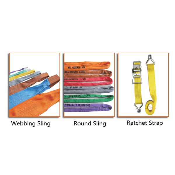 Double Ply Folding Polyester Flat Webbing Sling One Side Lifting Eye Type 3T Webbing Sling