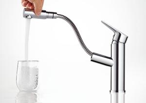 Wholesale Bathroom Basin rotatable Hotel Pull Out Sprayer Faucet from china suppliers