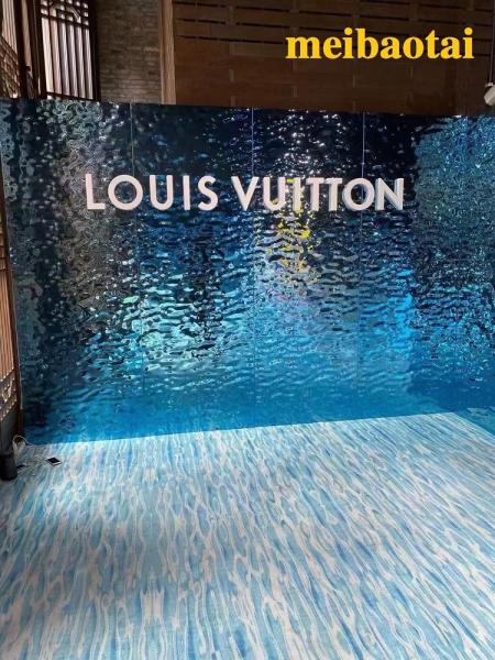 Quality Custom Size Mirror Water Wave Stainless Steel Plate Square Showcase Decorative for sale