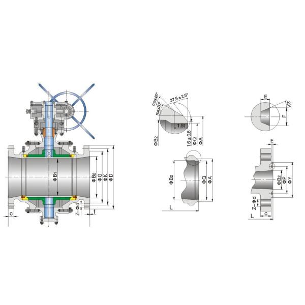 Cast Steel Lockable Ball Valve Soft Seated Flanged To CL900LB Reduced Bore RB Q47F