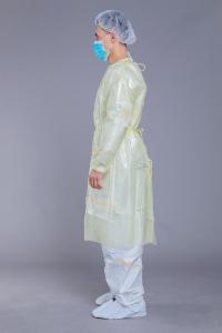 China Bacterial Resistant 20gsm PP 17gsm PE Disposable Isolation Gowns on sale