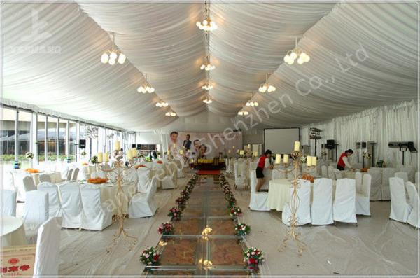 Quality 350 Seater Wedding Reception Marquee Banquet Tent Rental With Clear Glass Walls for sale