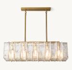 Lattice Rectangular Modern Glass Chandelier 49'' Ceiling Mounted
