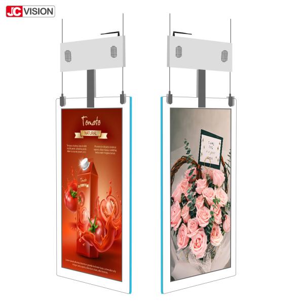 Quality Dual Screen Transparent LCD Screen Floor Standing Digital Signage LCD Display for sale