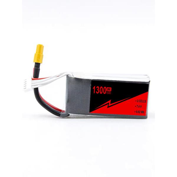 7.4v Nano - Tech RC Airplane Battery 1300mAh 2S 25C Lipo W/XT60