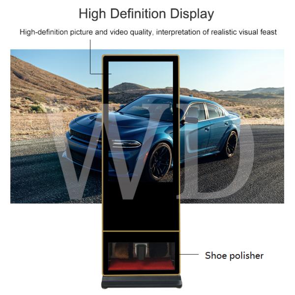 Colorful Android 7.1 Floor Standing Digital Signage With Shoe Polisher