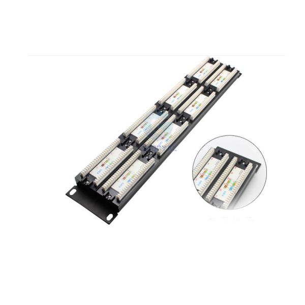 Metal RJ45 Ethernet Patch Panel Shielded Cat5e/Cat6/Cat6a/Cat7 Black 1U 2U With Cable Management