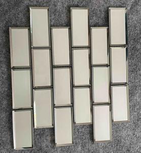 China Iridescence 1.36kgs Subway Glass Mosaic Tile , Countertop 300x300mm Decor Floor Tiles on sale