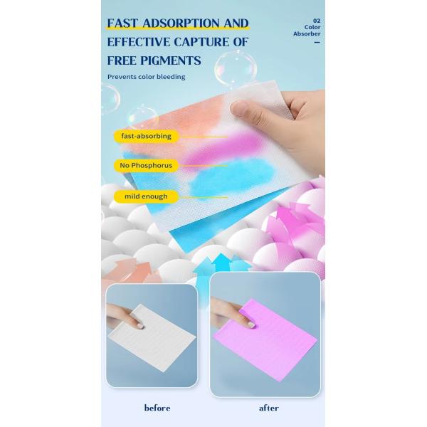 Anti Staining Color Absorbing Laundry Sheets Dyeing Proof Eco Friendly