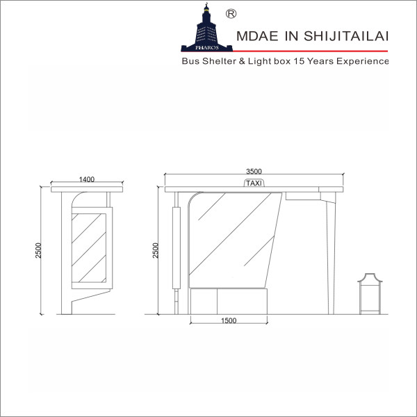 Galvanized Sheet 50HZ T8 Clear Channel Bus Stop