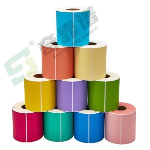 Preprinted Adhesive Thermal Sticker Top Thermal Paper Color Sticker Red Blue