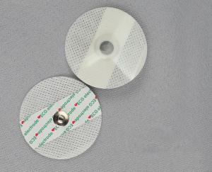 China Disposable Round Ecg Electrodes Lead Wire AgCI Sensor White Foam Nonwoven Pad on sale