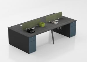 Wholesale 4 Person Modular Office Workstation Desk With Metal Leg And Wooden Cabinet from china suppliers