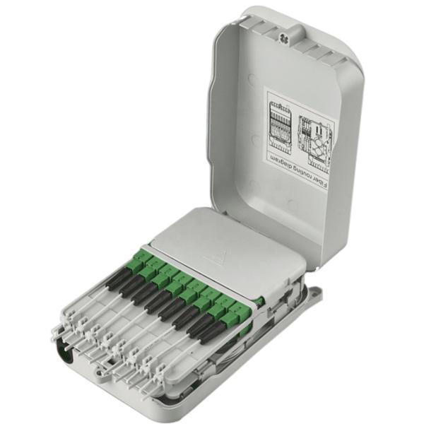 16Core Splitter FTTH Distribution Box UPC / APC Wall Mount Light Grey